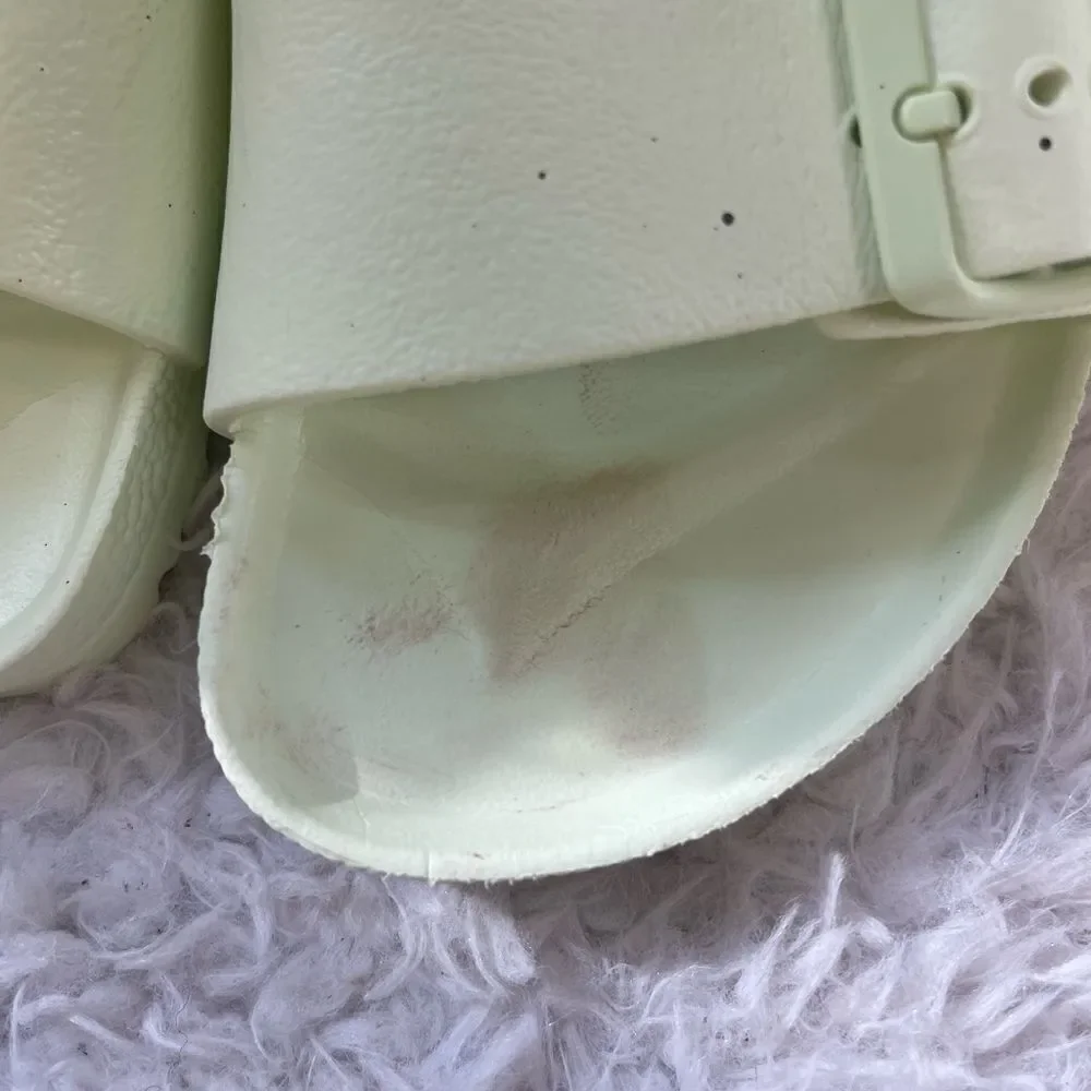 Birkenstock Arizona EVA Slides Sandals Womens Mint Green Double Straps EUR SZ40